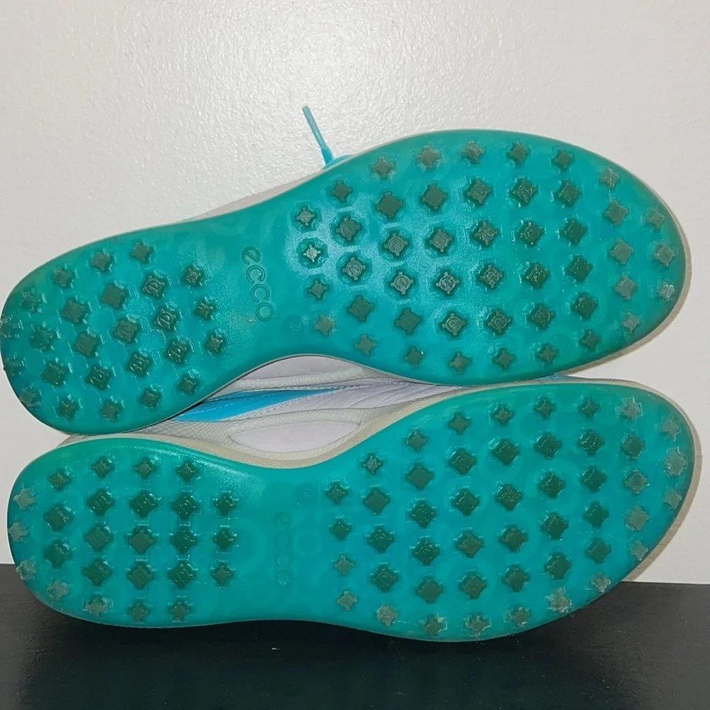 ECCO‎ Natural Motion Biom Teal Spikeless Golf Shoes.  Size 40.  Leather.